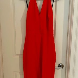 Nice orange V front, slightly open back dress